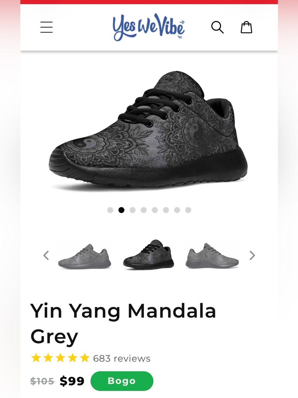 Yes We Vibe Yin Yang Mandala shoes